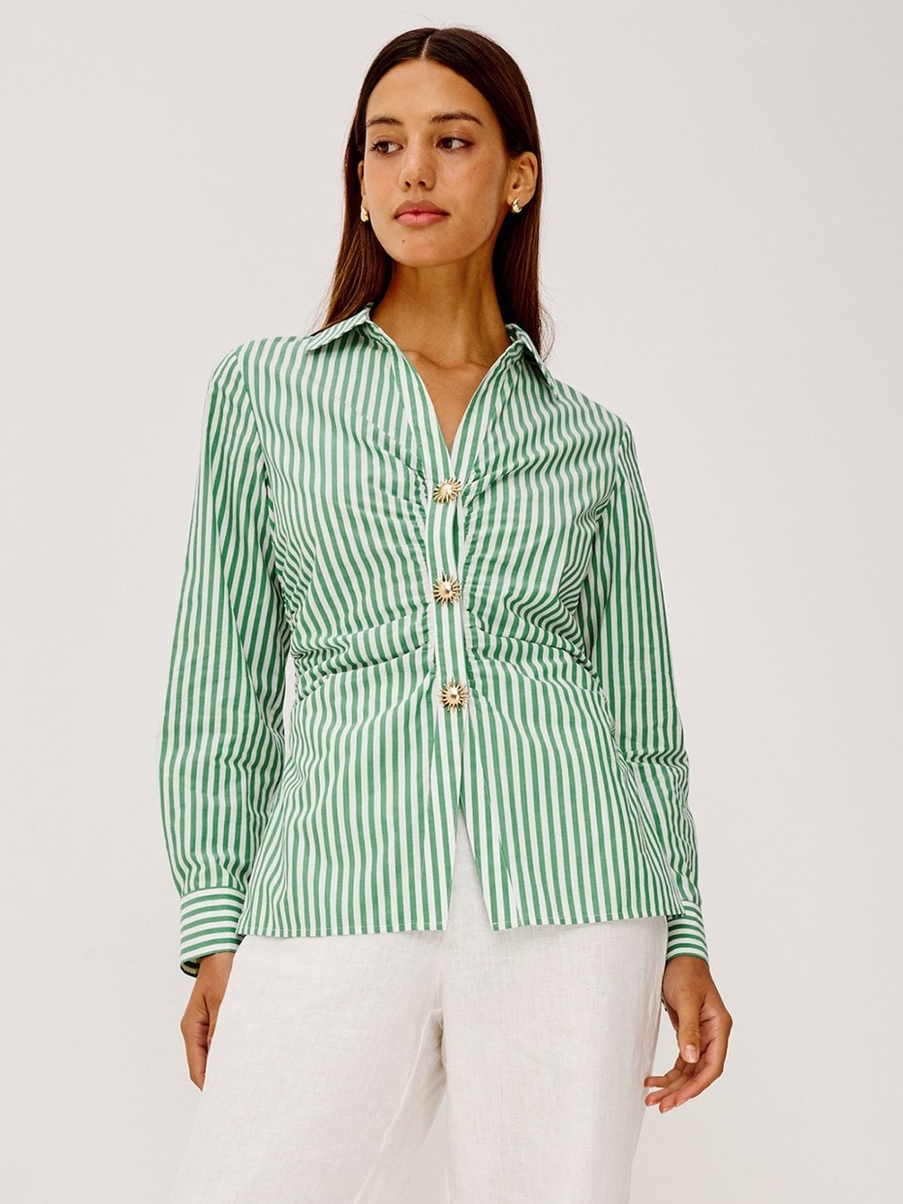 Rails Carayln Shirt in Emerald Stripe Size XL